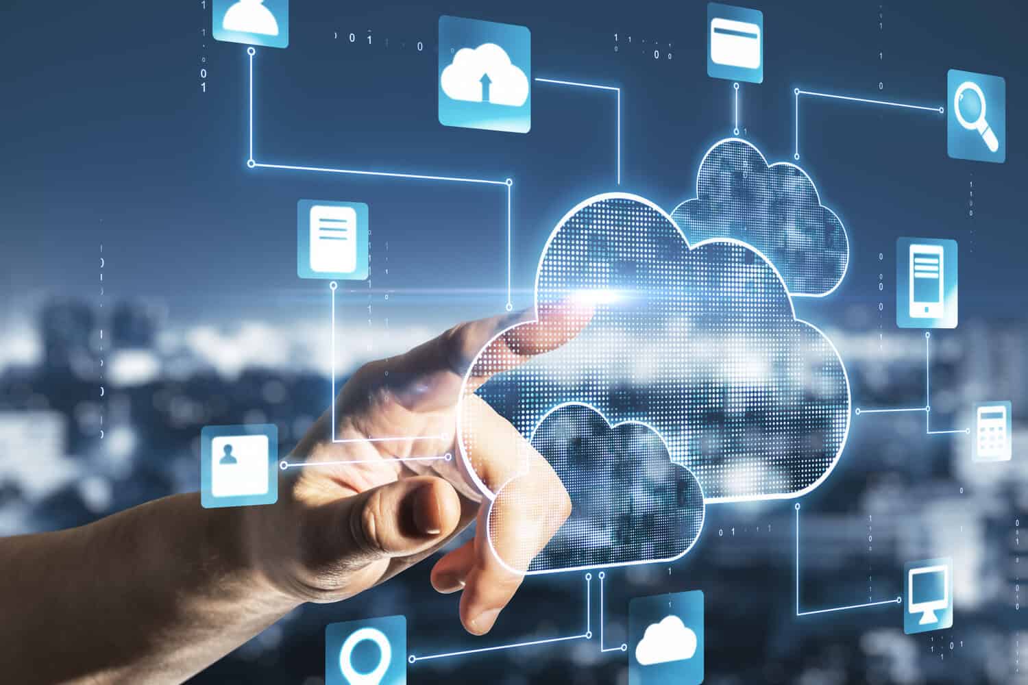 Visual concept of a cloud system. Enterprises in Malaysia should adopt cloud security services.