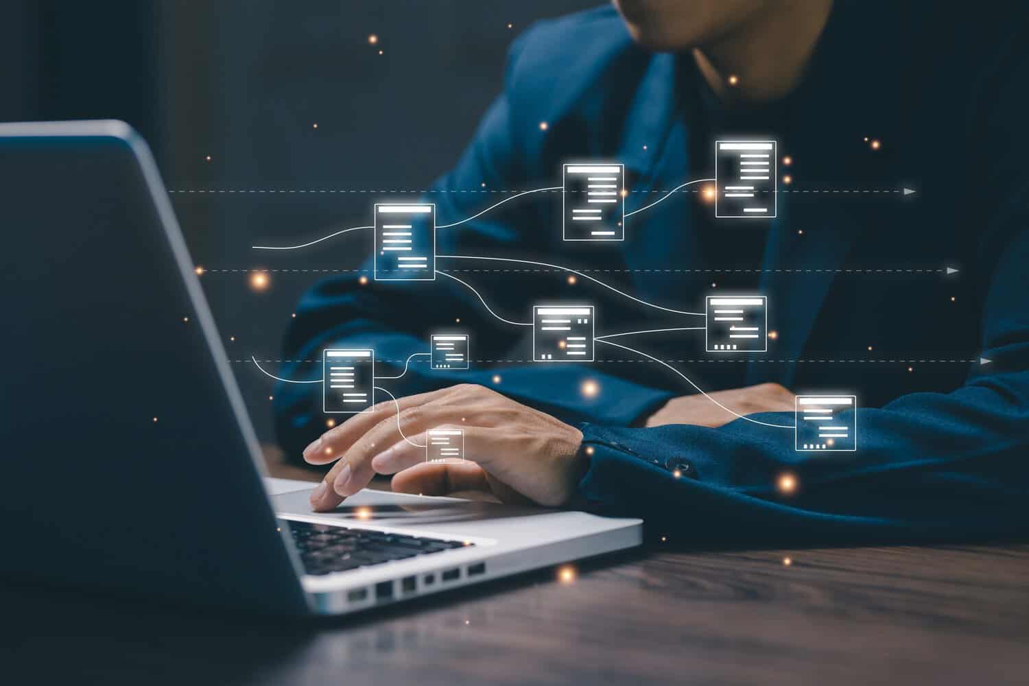 Visualisation of an interconnected failover system, part of multi-site business continuity planning.