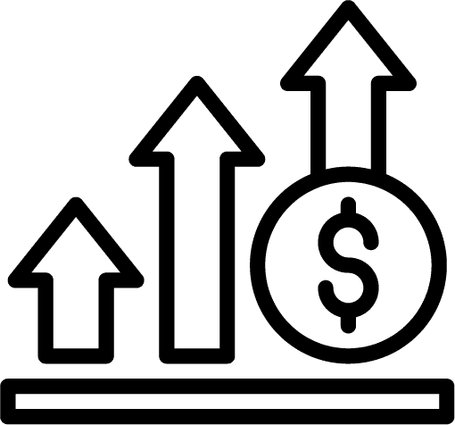 Visual icon of positive financial growth, representing business performance gains.