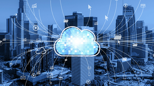 Graphic of cloud systems and their flexible interconnectivity.