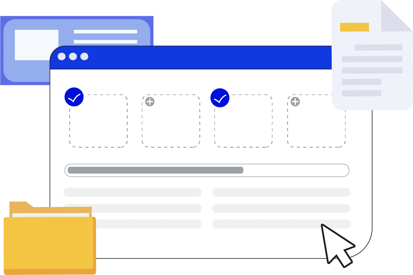 Visual graphic of a dashboard interface for managing one’s cloud service.