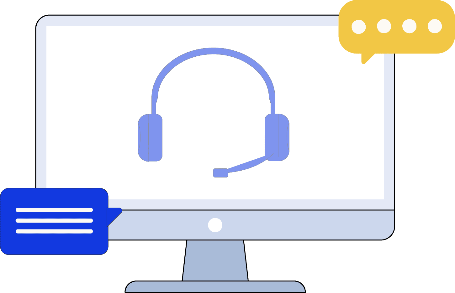 Visual of a headset on a screen, representing seamless IT support.