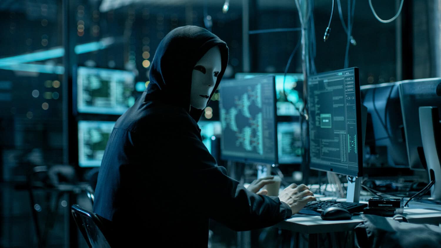 A hacker working.